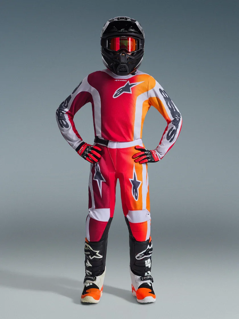 Conjunto Alpinestars Infantil/Juvenil Fluid Portl 26 Vermelho
